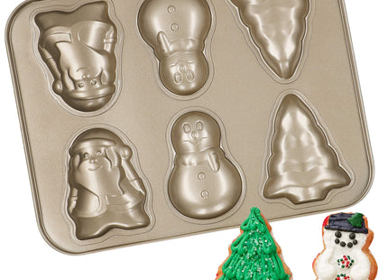 Bakvorm - Kerstkoekjes - Vormer - Kerstmis - Staal - Goud
