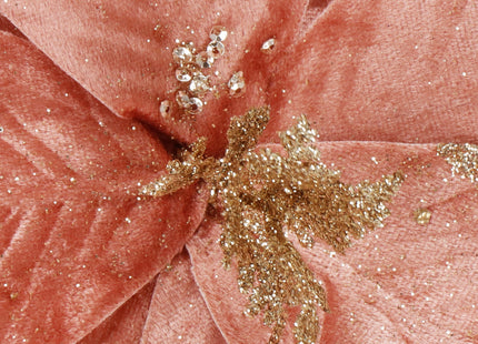 Kunstbloem - Kunststof - Roze - Glitters - 29 cm