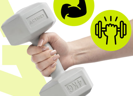 Dumbbell Set - 4 KG - Lichtgrijs - Oefengewichten