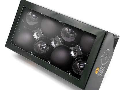 Kerstballen Glas | 8 Stuks | Glas | Mat | Glans | Zwart