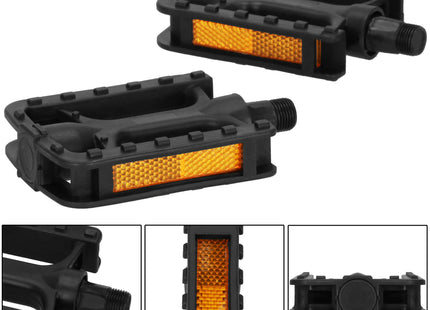 Fiets Pedalen - Lichtgewicht - Reflectoren - Veiligheid - Comfortabel - Universeel - Anti - Slip - Zwart - Kunststof