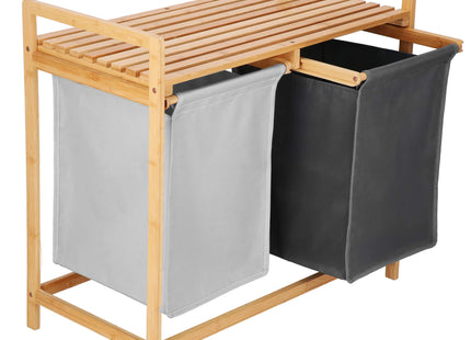 Dubbele Wasmand | 80 Liter | Naturel | Bamboe