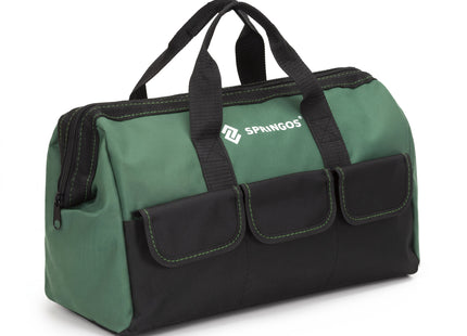Gereedschapstas - Werkplaatstas - Gereedschapsorganizer - Vakken - Zwart/Groen - 40x18x34 cm