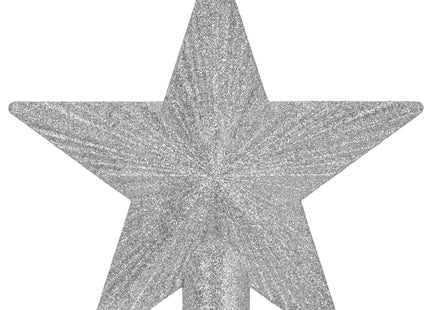 Kerstboom Piek | Ster | 21 cm | Zilver | Glitter