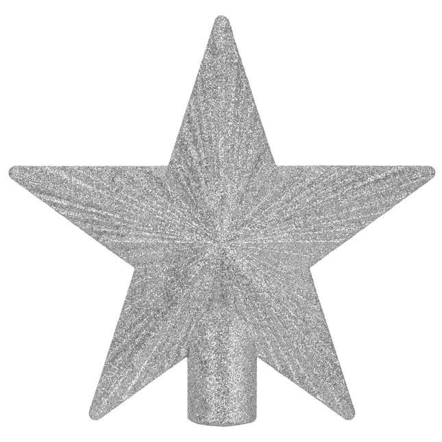 Kerstboom Piek | Ster | 21 cm | Zilver | Glitter