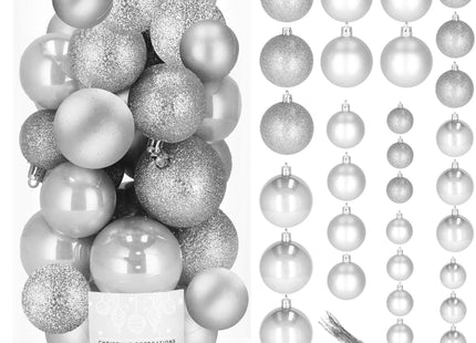 Kerstballen | 30 Stuks | 6/5/4 cm | Zilver