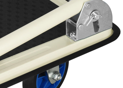 Transportwagen | Plateauwagen | Platformwagen | 90 x 60 x 85 cm | Zwart/Crème/Blauw