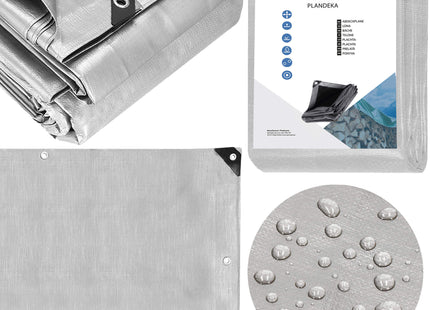 Afdekzeil | Dekzeil | Zeildoek | Waterdicht | PVC | 4 x 4 m | 270 g/m2 | Grijs/Zwart