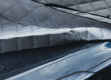 CarPassion Autohoes - Half Cover - Beschermhoes - Waterdicht & Vorstbestendig - Maat L - Grijs - 425-470 cm