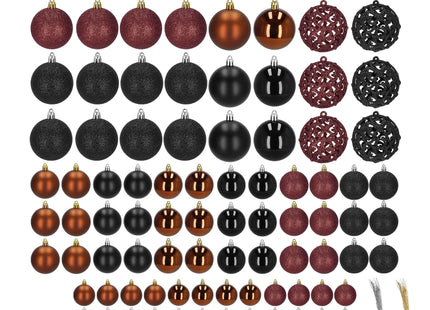 Kerstballen | 100 Stuks | Zwart/Bruin