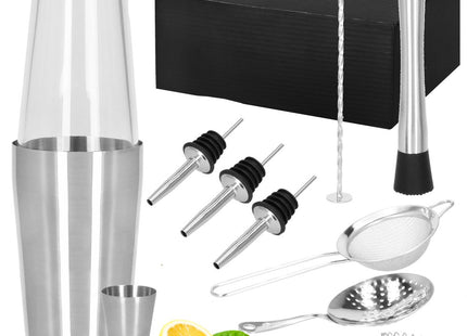 Cocktail Set | 11-Delige Cocktail Shaker Set | Inclusief Cadeauverpakking | RVS | Zilverkleurig