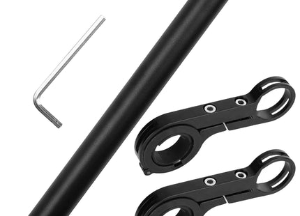 Fiets Stuur Beugel - Stuur Verlenger - Aluminium - Zwart - 20 cm