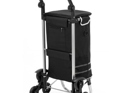 Boodschappentrolley - Boodschappenkrat - Met Twee Wielen - Grijs - Zwart - 42 L - 30 KG - 101 x 45 CM