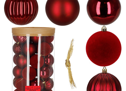 Kerstballen | 36 Stuks | 6,5 cm | Rood