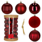 Kerstballen | 36 Stuks | 6,5 cm | Rood