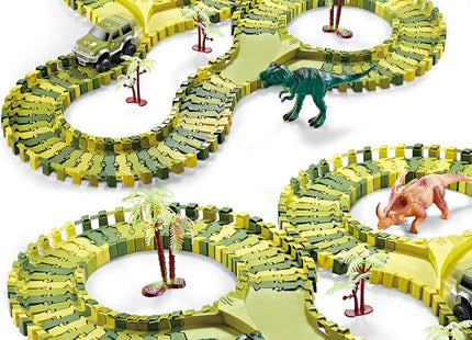 Dino Racebaan | Inclusief Jeep | 120 Delen | Groen