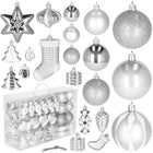 Kerstballen | 77 Stuks | Zilver/Wit