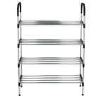 Schoenen Rek - Schoenen Kast - Metalen Kast - 4 Planken - Zilver - 83.5 x 27.5 x 60 cm