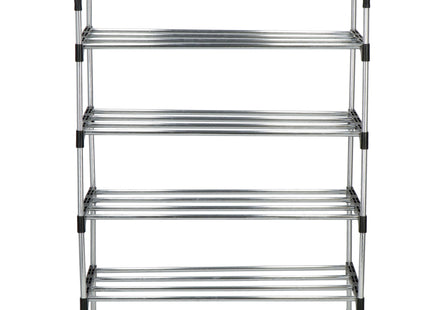 Schoenen Rek - Schoenen Kast - Metalen Kast - 4 Planken - Zilver - 83.5 x 27.5 x 60 cm