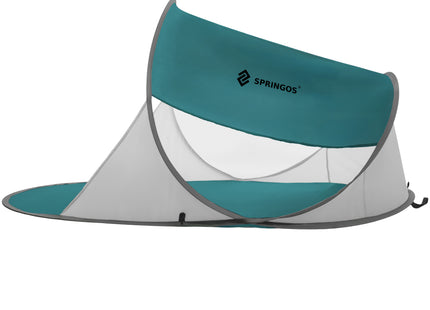 Strandtent | Pop-Up Strandtent | UV Filter | Inclusief Draagtas | Polyester | 190 x 120 x 100 cm | Turquoise | Grijs | Wit