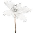 Kunstbloem - Kunststof - Zilver - Glitters - 23 cm