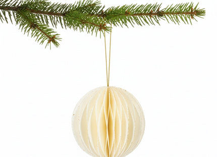 Kerstbal | Papier | 8 Cm | 3D | Wit | 6 Stuks