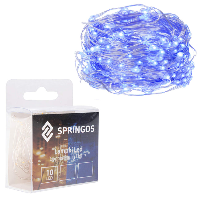 Kerstboomverlichting - 10 LED - Microdraden - 0.9 M - Blauw