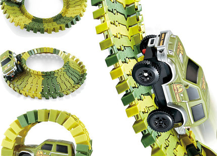 Dino Racebaan | Inclusief Jeep | 240 Delen | Groen