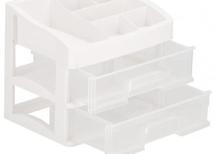 Make Up Organizer | Sieradendoos | Meerdere vakken | Lade Kast | Wit | 23x16,5x20cm