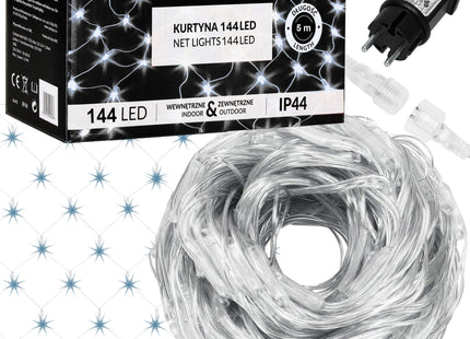 Lichtgordijn | IJspegel Verlichting | Inclusief USB En Afstandsbediening | 144 LED | Koel Wit | Raster