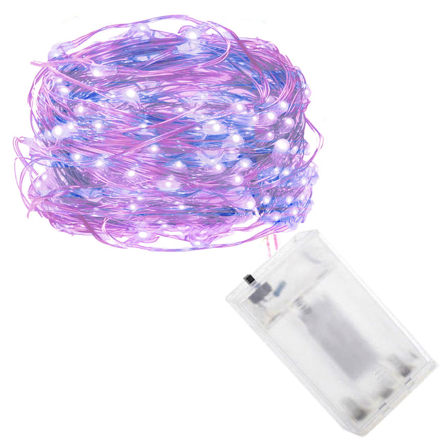 Kerstboomverlichting - 100 LED - Microdraden - 9.9 M - Roze/Blauw