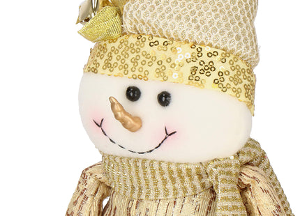 Sneeuwpop - Kerstversiering - Goud - 38 cm