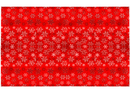 Tafelkleed -Kerst - Sneeuwvlokken- Rood - Polyester - 140 x 220 CM