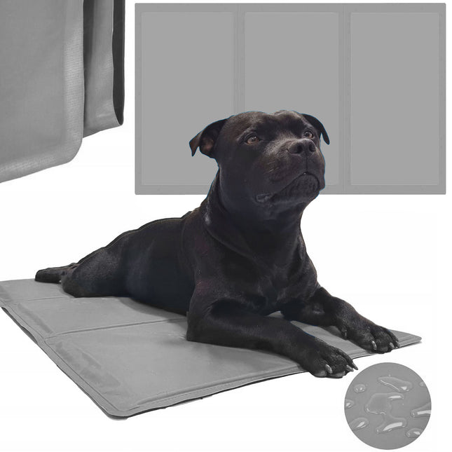Koelmat Hond | Actieve Verkoelende Gel | 90 x 50 cm | Grijs