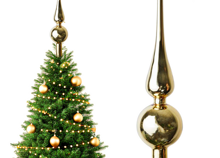 Kerstboom Piek | Glas | 24,5 cm | Glanzend | Goud