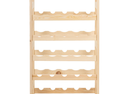 Wijnrek - Wijnrek voor 30 Flessen - Glazenrek - 53 x 25 x 86 Cm - 60 KG - Grenenhout