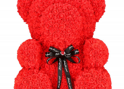 Rozen Beer | Rozenbeer | Rose Bear | Rozen Teddybeer | Liefde | Inclusief Giftbox | 68 x 50 x 48 cm | Rood / Zwart