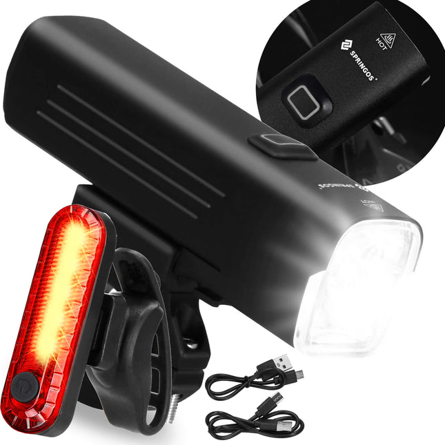 Fietsverlichting - Set Van 2 - Zonne - Energie - USB - Oplaadbaar - 4800mAH