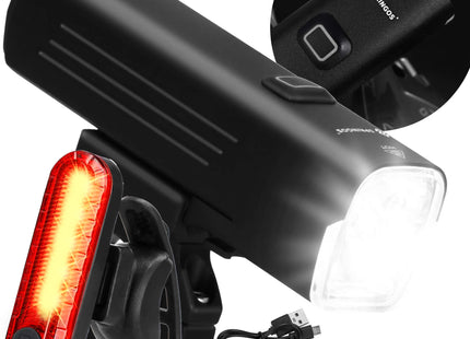 Fietsverlichting - Set Van 2 - Zonne - Energie - USB - Oplaadbaar - 4800mAH