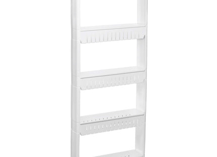 Keukentrolley | Keukentrolley Op Wieltjes | Badkamer Trolley | Opbergrek | 5 Niveaus | 131.5 x 54 x 12.5 cm | Wit