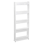 Keukentrolley | Keukentrolley Op Wieltjes | Badkamer Trolley | Opbergrek | 5 Niveaus | 131.5 x 54 x 12.5 cm | Wit