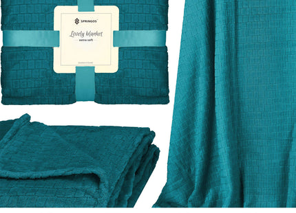 Plaid | Sprei | Bankdeken | Deken | 170 x 210 cm | Pluche  | Zee