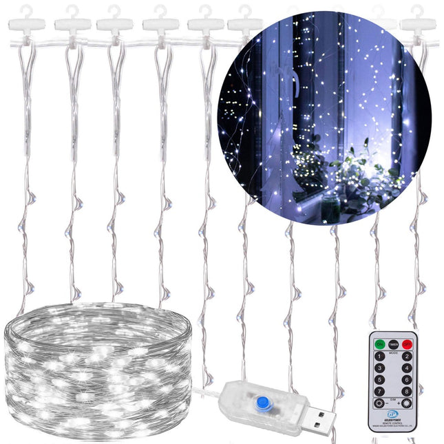 Lichtgordijn | IJspegel Verlichting | Inclusief USB En Afstandsbediening | 300 LED | Koel Wit