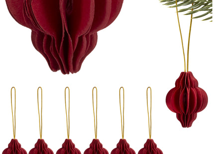 Kersthanger | Opvouwbaar | Bordeauxrood  | 4 cm | 6 Stuk