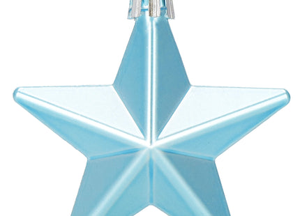 Kerstballen | Sterren | 6 Stuks | Grijs/Marineblauw/Blauw/Roze