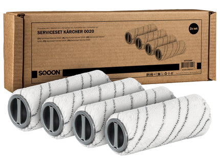 SQOON® Serviceset Rollers geschikt voor Kärcher FC 5 / FC 7 - Grijs - Gelijk aan model: 2.055-006.0 - Microvezelsrollers - 4 Stuks