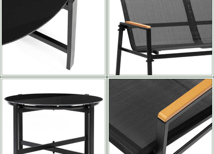 Tuinset | Tuinset 4 Persoons | Tuinsets | Tuintafel & Tuinstoelen & Tuinbank  | 4 Personen | Zwart