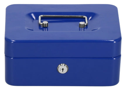 Geldkistje | Kluisje | Met Sleutel | Metaal | 20 x 16 x 9 cm | Blauw