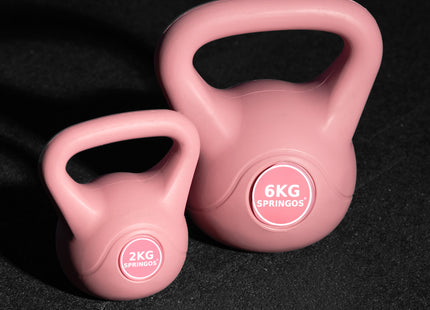 PVC Kettle Bell | Kettlebell | 6 kg | Roze
