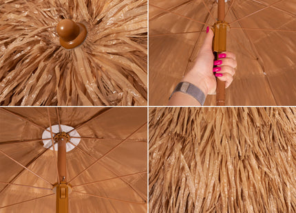 Parasol | Strand Parasol | Parasols | Opvouwbaar | Hawaiiaans | 160 cm | Bruin
